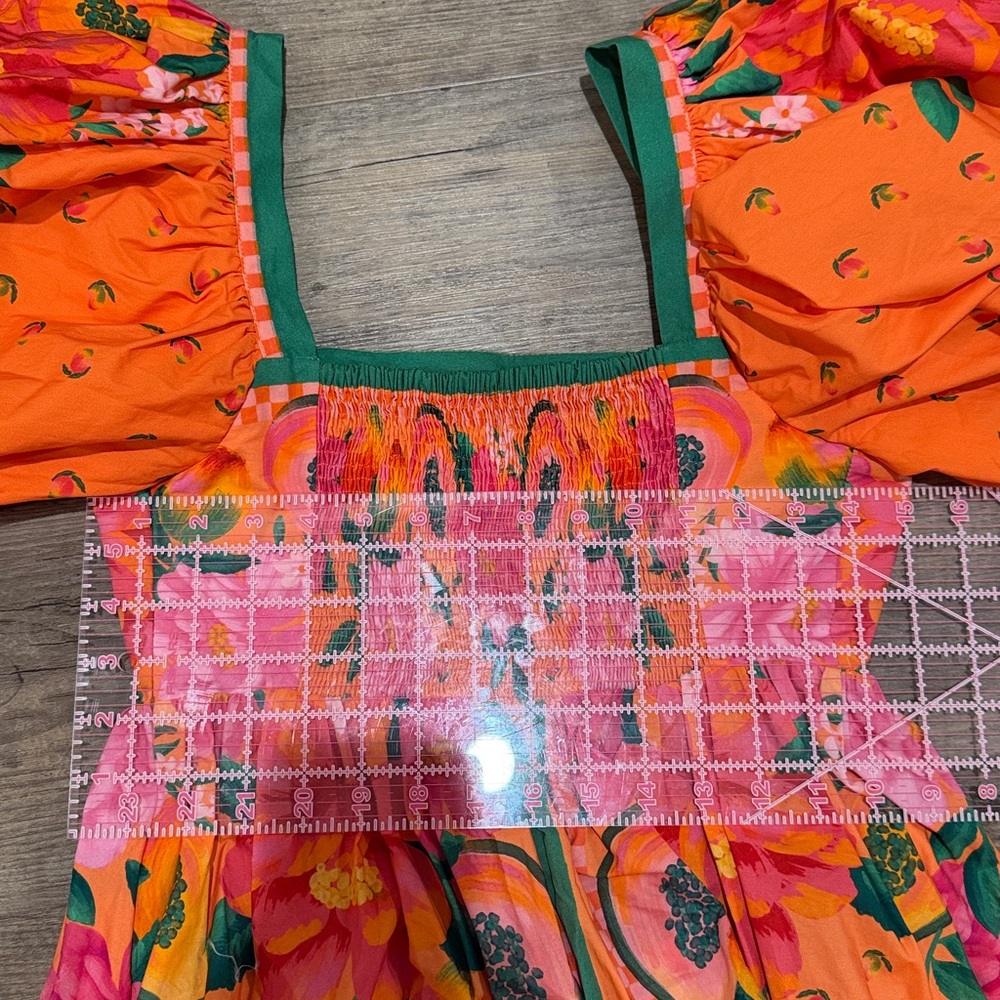FARM Rio Orange Floral Midi Dress - Picture 12 of 12
